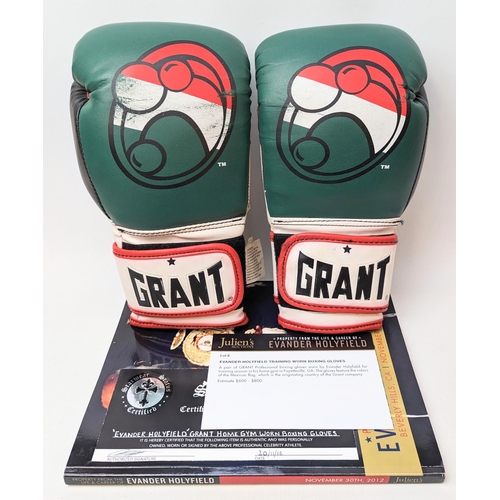 109 - Grant Training Gym worn boxing gloves from his home in Fayetteville GA  with Star Wear Status COA  a... 