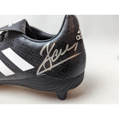 120 - Dimitar Berbatov signed Black Adidas Boot signed 11th September 2020 with Icon.com COA A10722