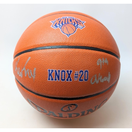 122 - Spalding Basketball signed by Kevin Knox Authenticity sticker on ball and certificate JSA WPP071801