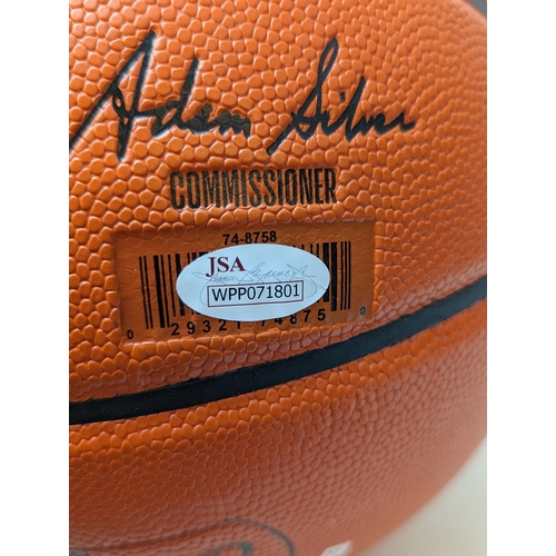 122 - Spalding Basketball signed by Kevin Knox Authenticity sticker on ball and certificate JSA WPP071801