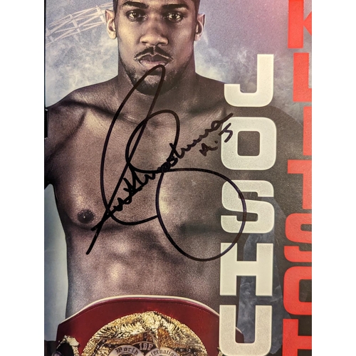 129 - Anthony Joshua Signed Fight Programme vs Wladimir Klitschko, comes with merchandising T Shirt and Pr... 