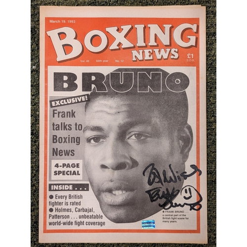 133 - Boxing News signed by Frank Bruno - 19th March 1993 5th King Memorabilia Authenticity Certificate & ... 