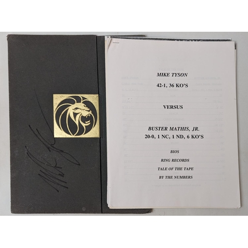 180 - Mike Tyson signed Press Pack (vs Buster Mathis JR) 5th King Memorabilia Certificate of Authenticity ... 