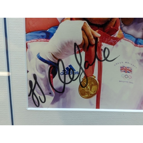 25 - James De Gale Middle weight gold medal signed photograph Beijing 2008 with COA Allstars. 47 x 64cm t... 