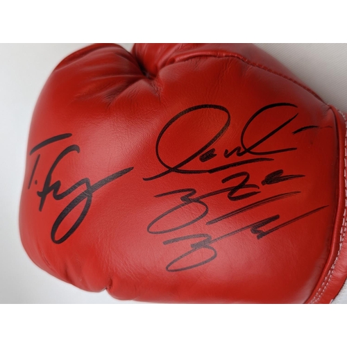 9 - Red Everlast Glove, Dual signed by Tyson Fury & Deontay Wilder Left Hand with COA 801448 by 5th  Kin... 