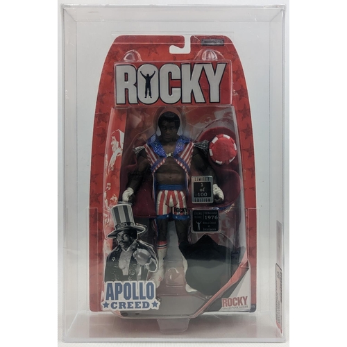 91 - Rocky, Apollo Creed Figure, Limited Edition 1 of 100 Certificate of Authenticity Sticker, Comes in c... 