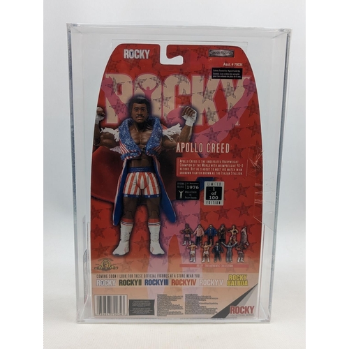 91 - Rocky, Apollo Creed Figure, Limited Edition 1 of 100 Certificate of Authenticity Sticker, Comes in c... 