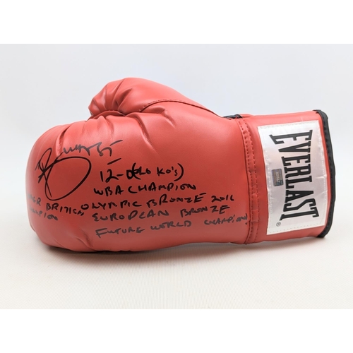92 - Red Everlast Boxing glove, signed by Joshua Buatsi 5th King Memorabilia Certificate of Authenticity ... 