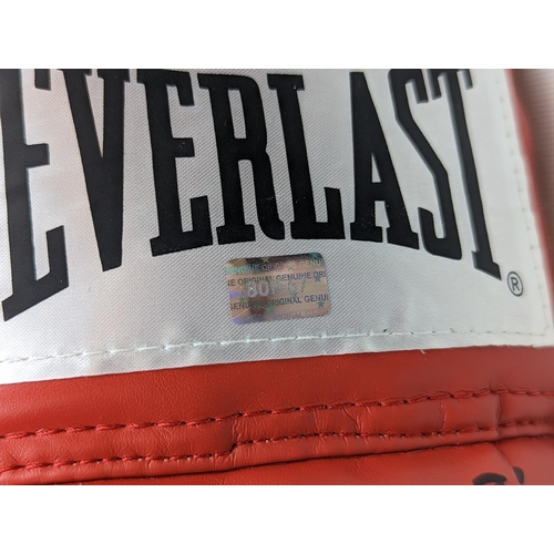 92 - Red Everlast Boxing glove, signed by Joshua Buatsi 5th King Memorabilia Certificate of Authenticity ... 