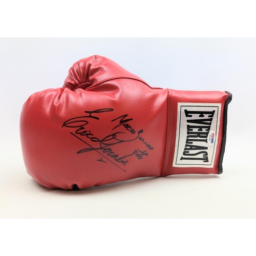 97 - Red Everlast Glove, signed by Marco Antonia Barrera Erik Morales Left Hand PSA/DNA Certification - Z... 