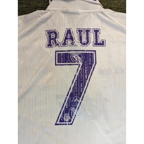 206 - Match Worn Real Madrid Football Jersey by Raúl González Blanco Kelme brand 1996-97 Auction Print out... 