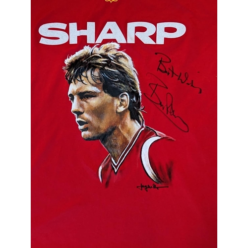 214 - Manchester United tribute Jersey Bryan Robson, hand painted by Jay Connolly