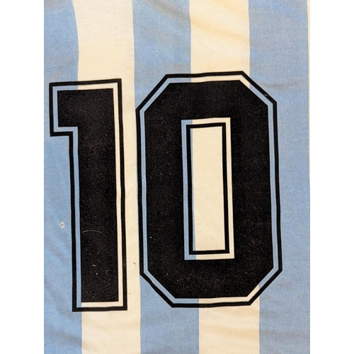 215 - Diego Maradona match worn and signed Jersey Shirt 1994 Argentina Certificate of Authenticity from Al... 