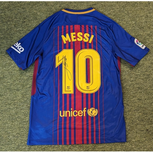 217 - Barcelona No.10 signed top by Lionel Messi Nike Dri-Fit Jersey Rakuten Medium