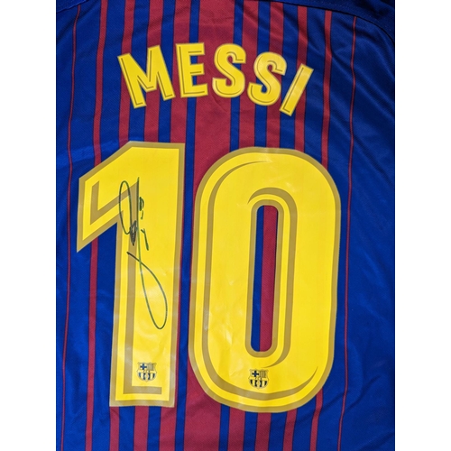 217 - Barcelona No.10 signed top by Lionel Messi Nike Dri-Fit Jersey Rakuten Medium