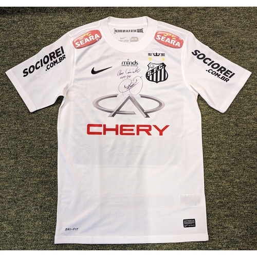 279 - Santos FC Neymar Jr. 2013 Campeonato Paulista season signed in Portuguese Size M 'Com Carinho amigo'... 