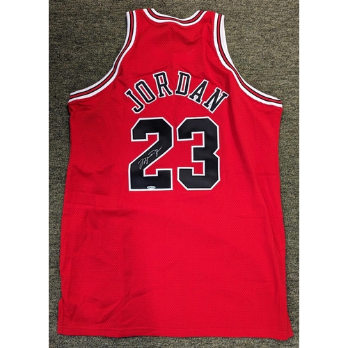 284 - Michael Jordan Autographed Chicago Bulls Jersey with Upper Deck Certificate of authenticity BAK07843... 