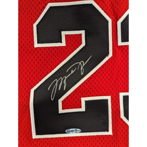 284 - Michael Jordan Autographed Chicago Bulls Jersey with Upper Deck Certificate of authenticity BAK07843... 