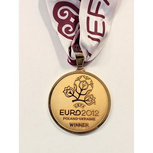 285 - 2012 UEFA reproduction medal from the Spanish Football Federation bronze gold plated limited edition... 