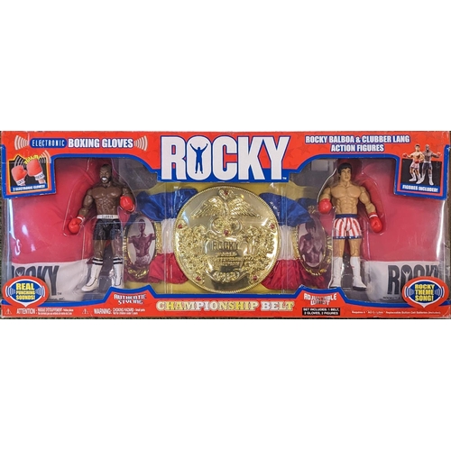 290 - Rocky Balboa & Clubber Lang Action figures, Comes with Championship belt & Electronic Boxing Gloves ... 