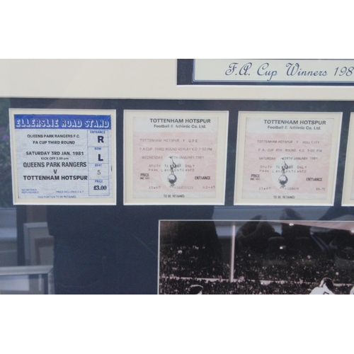 112 - Spurs 1981 FA Cup Framed Tickets. Original FA Cup Tickets from all the rounds inc the Final - nine t... 
