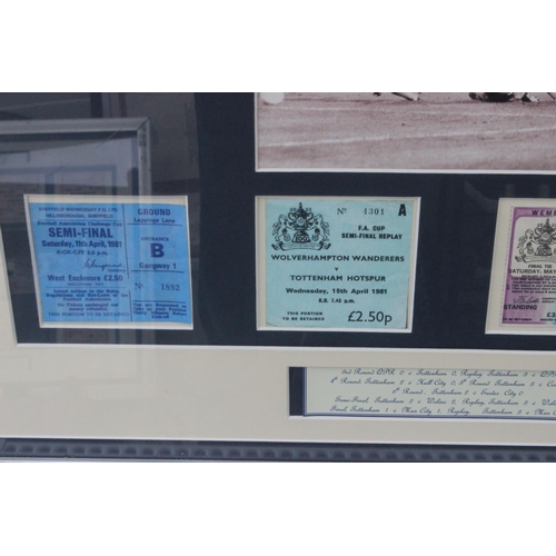 112 - Spurs 1981 FA Cup Framed Tickets. Original FA Cup Tickets from all the rounds inc the Final - nine t... 