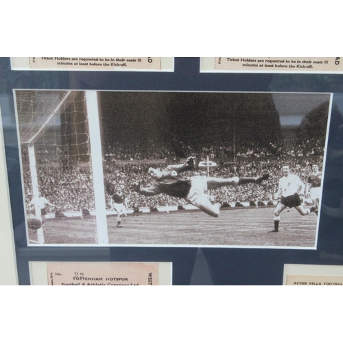 126 - Spurs Double Winners 1961 Framed FA Cup Tickets. Original1961 FA Cup Tickets from all the rounds inc... 