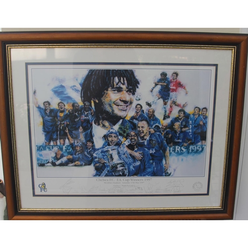 127 - Chelsea FA Cup Winners 1997. Signed and framed Limited Edition Print No 5 out of 100.