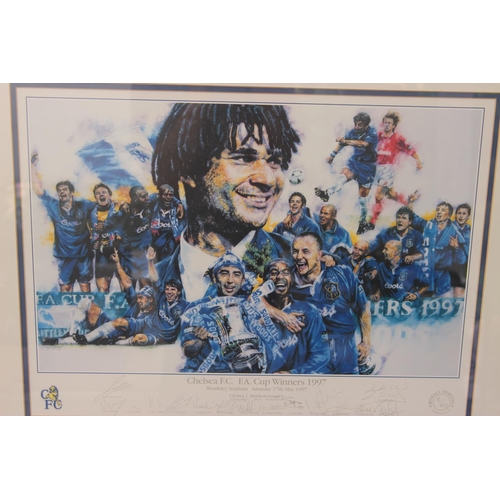 127 - Chelsea FA Cup Winners 1997. Signed and framed Limited Edition Print No 5 out of 100.