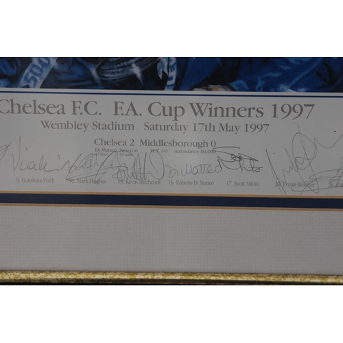 127 - Chelsea FA Cup Winners 1997. Signed and framed Limited Edition Print No 5 out of 100.