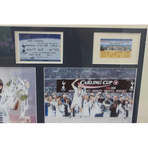 128 - Spurs 2008 Carling Cup Winners Framed Tickets. Original Carling Cup Tickets from all the rounds inc ... 
