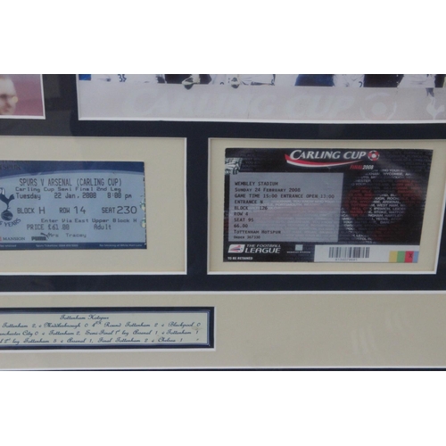 128 - Spurs 2008 Carling Cup Winners Framed Tickets. Original Carling Cup Tickets from all the rounds inc ... 