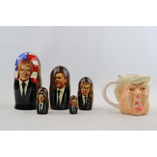 1 - 5pcs Russian Nesting Doll of Donald Trump & Predecessors Made in Russia.  Trump on the first doll, t... 