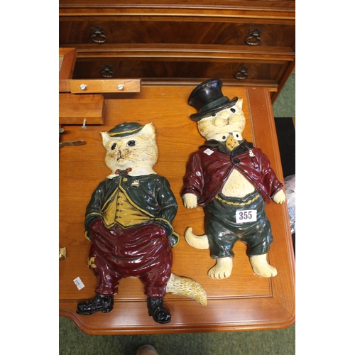 107 - Pair of Painted Whimsical Cats in clothing