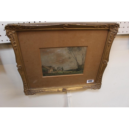 111 - George Mackley the backs at Holywell  mounted and gesso framed