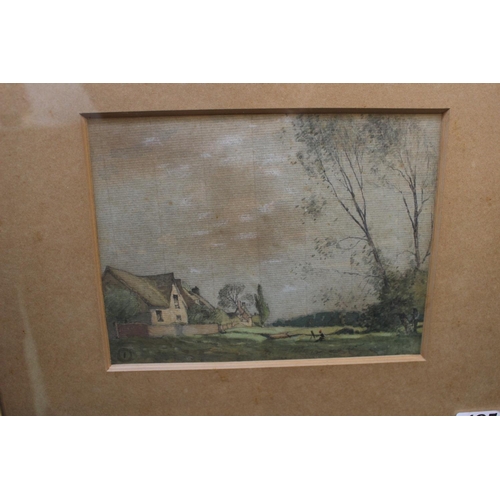 111 - George Mackley the backs at Holywell  mounted and gesso framed