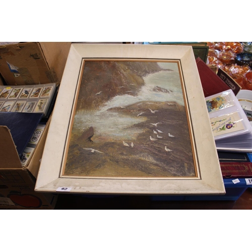 130 - Framed Oil by Myrtle Shepherd 'Seagulls Near Looe East Cornwall Society of Artists dated 1977 and Sy... 