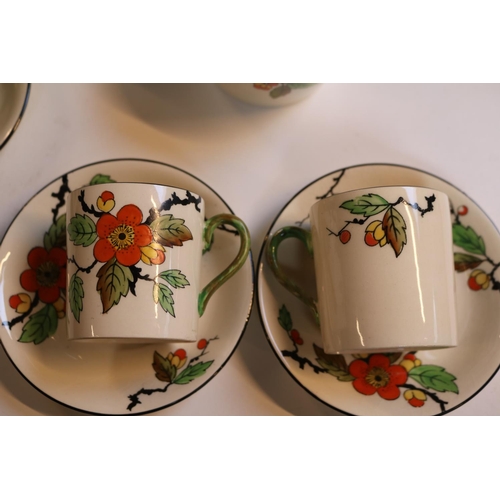 143 - Phoenix ware Blossom pattern Coffee set for 6