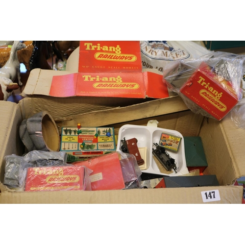 147 - Box of assorted Tri-ang and other Buildings and related items