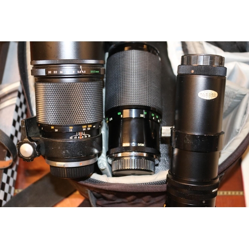 154 - Collection of assorted Lenses inc. Olympus 300mm, Vivitar Series 1 70-210mm, Prinz Galaxy 400mm and ... 