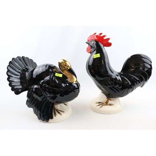 67 - Large Goebel figure of Cockerel stamped 32 058 28 & a Large figure of a Turkey stamped 32 060 22