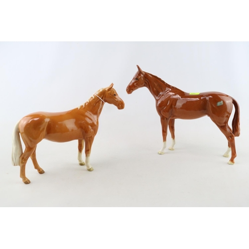 79 - 2 Beswick Horses Palomino & Chestnut Mares