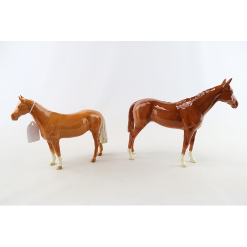 79 - 2 Beswick Horses Palomino & Chestnut Mares