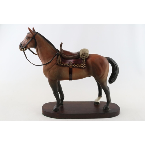 84 - Elite Pottery American Gun Horse on wooden base