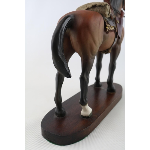 84 - Elite Pottery American Gun Horse on wooden base