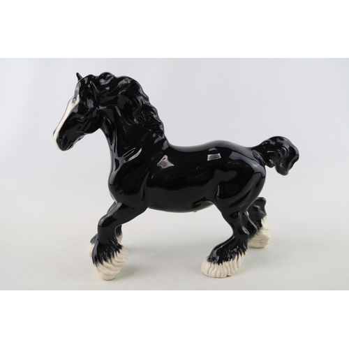 88 - Beswick Gold stamp collectors club black shire horse