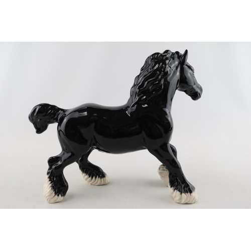 88 - Beswick Gold stamp collectors club black shire horse