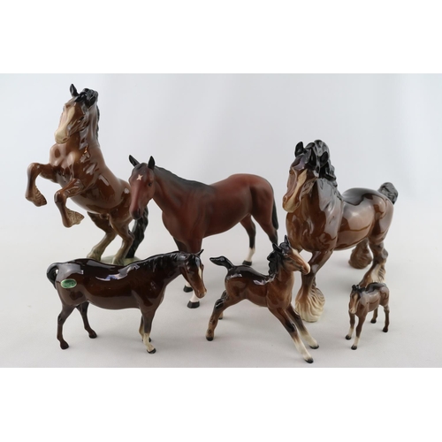 91 - Collection of assorted Beswick Chestnut and other horses