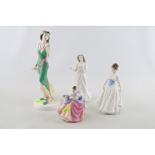 96 - Royal Doulton Julia Figurine, Royal Doulton Greetings, Melody and Rebecca figure