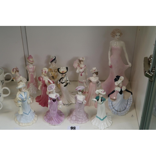 98 - Collection of 12 Coalport Compton & Woodhouse figures and another Coalport Figure